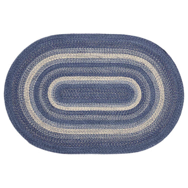 Great Falls Blue Jute Braided Rug Oval with Rug Pad 4'x6' VHC Brands - The Fox Decor